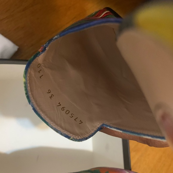 SOLD Gucci Princetown GG Canvas Horsebit Floral Backless Slipper Mules 36 Prin - Picture 5 of 6